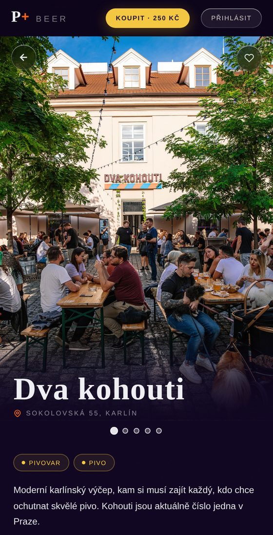 Pivnice Dva kohouti z profilu Beer & another beer — mobilní verze