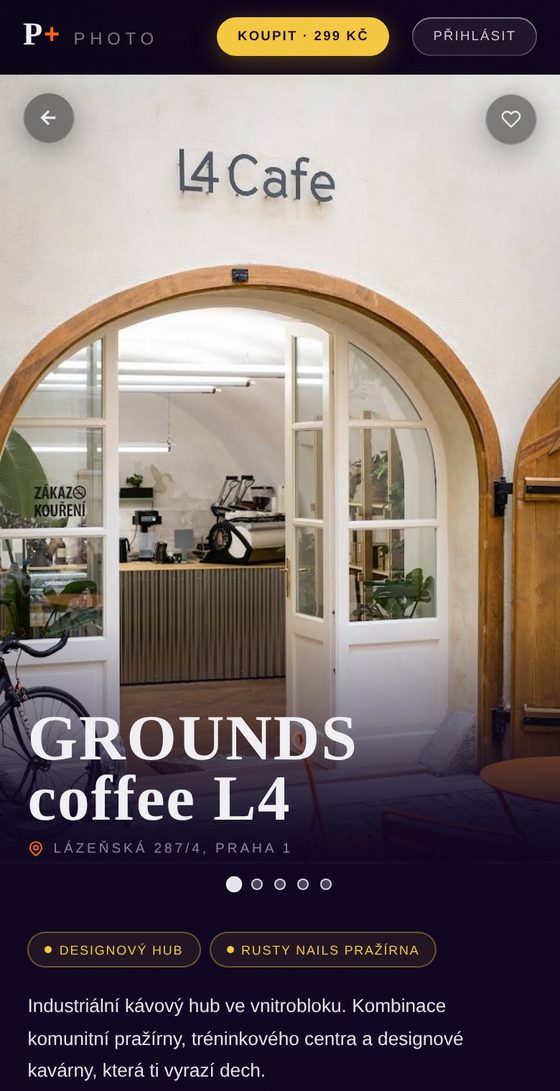 Kavárna GROUNDS coffee L4 — mobilní verze
